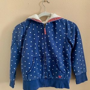 Mini Boden Girls Jacket blue with white interior